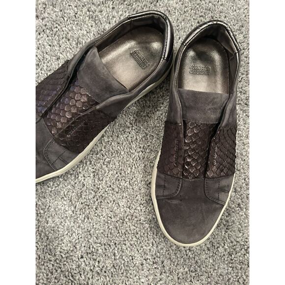 Johnston Murphy Women's Slip On Sneakers‎ Sz 6M Gray Suede Reptile Comfort Shoes - Picture 5 of 14